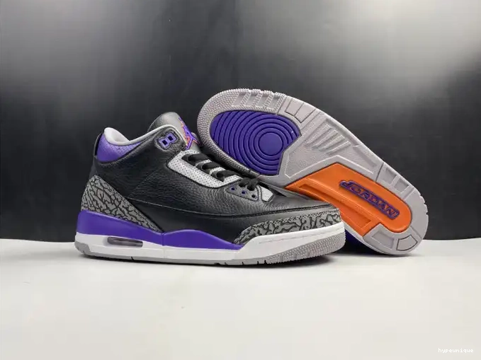 HYPE Retro Jordan Court Air 3 Black CT8532 Purple 050 0615
